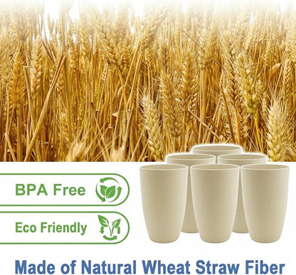 Wheat Straw Cups, 20 OZ Large Cups Set of 6, Unbreakable Drinking Cups - Image 3