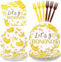 96 Pcs Yellow Banana Themed Party Decorations, Serves 24 | Banana Birthday by Greencian