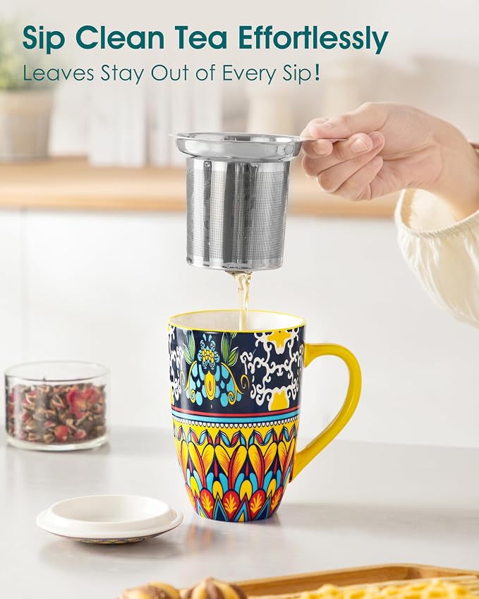 vancasso 18 Oz Tea Infuser Mug - Image 5