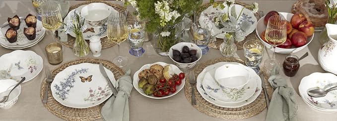 Lenox Butterfly Meadow Herbs Porcelain 12-Piece Dinnerware Set - Image 10