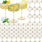 48 Pcs Ribbed Martini Glasses 10 oz Disposable Plastic Vintage Ribbed Coupe Glasses Unbreakable Dessert Parfait Glassware for Wedding Birthday Party Supplies (Gold)