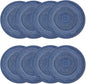 PIGCHCY Round Placemats Set of 8 Round Table Placemats Braided Cotton Place Mats 15 inch for Kitchen Dining Table Holiday Party (Blue)
