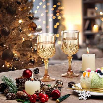 XUWAIDSGN 24 Pcs 7oz Plastic Vintage Wine Glasses Drinking Glasses Unbreakable - Image 5