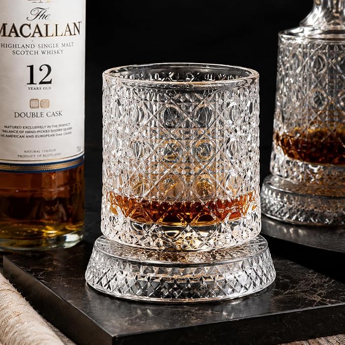 Rotating Whiskey Glass 280ML, Crystal Clear Crystal Spinning Drinking Glass - Image 5