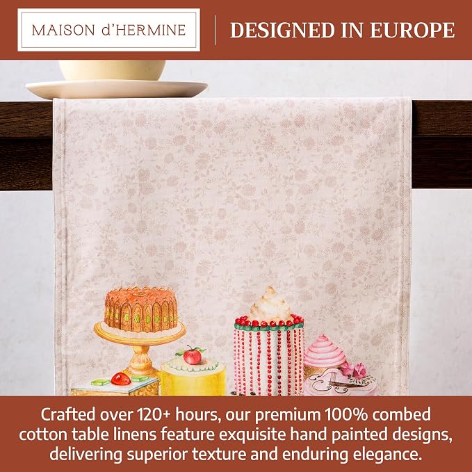 Maison d' Hermine Table Runner 100% Combed Cotton 14.5"x108" | Table Runners - Image 3