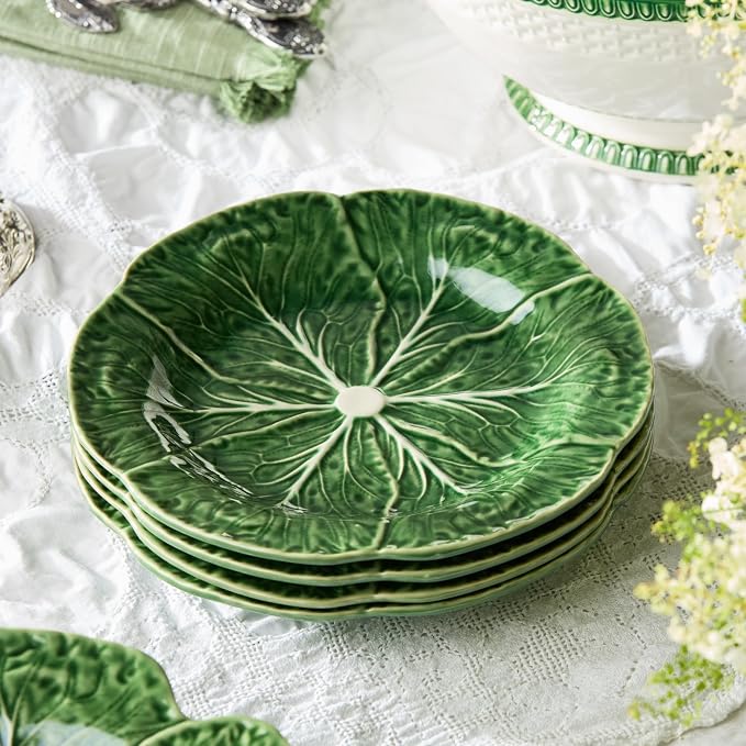 Le Jardin Green Cabbage Plates 3D SALAD/DESSERT PLATES, SET OF FOUR - Image 4