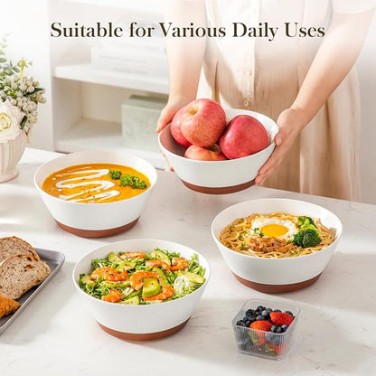 MALACASA Salad Bowls Set of 4, Soup Bowls - Image 5