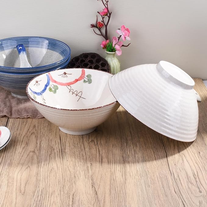 Ceramic Ramen Bowls Set of 2, 8.3 Inch Large Japanese Noodle Bowl - Image 6