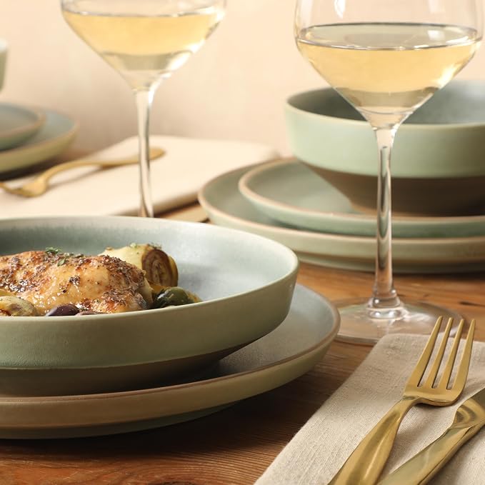 Gibson Elite Octavia Place 16 Piece Stoneware Dinnerware Set, Service - Image 5