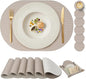 Woven Faux Leather Oval Placemats Set of 4/6 by Promattoo
