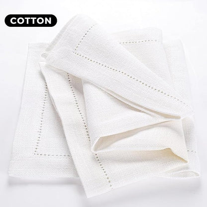 Cloth Dinner Napkins Set of 6 – 100% Cotton White Dinner Napkins 16x16 – Reusable for Easter, Christmas, Weddings, Baby Shower, Parties