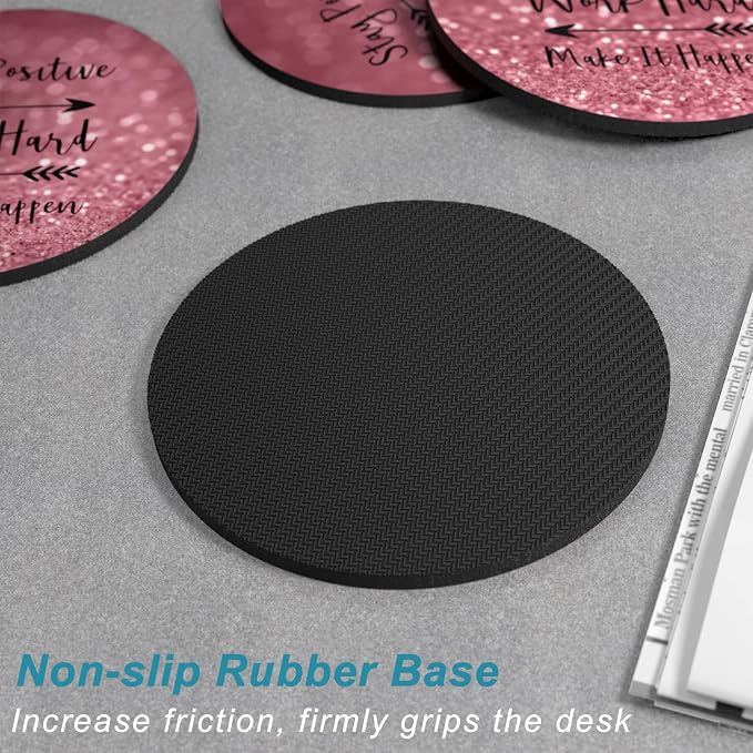 Coasters for Drinks, Kitchen Home Decor Housewarming Gift, Round 4 in - Image 5