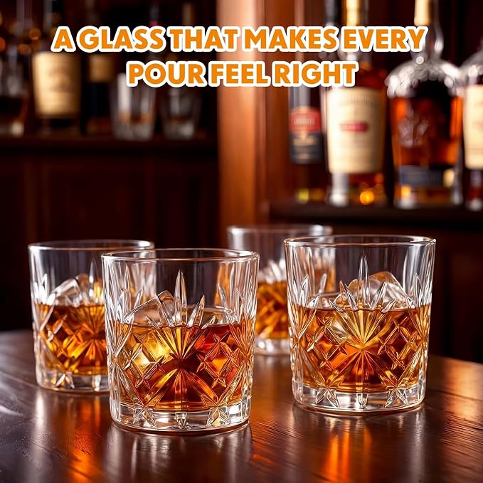 12 Pcs Old Fashioned Whiskey Glasses 8 oz Elegant Crystal Whiskey Glasses - Image 5