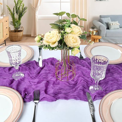 6 Pack 10Ft Purple Cheesecloth Table Runner 23 x 120 Inch | Gauze Rustic Boho - Image 4