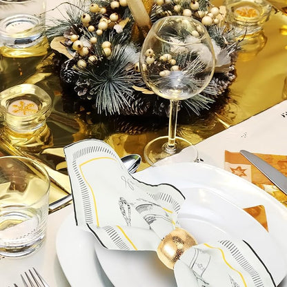Lallisa 24 Pcs Gold Napkin Rings Bulk Metal Classic Brass Napkin Ring Holders - Image 5
