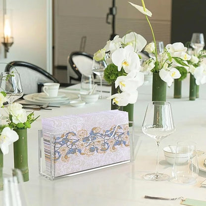 Transparent Acrylic Napkin Holder Clear Guest Paper Disposable Hand Towel Dispenser Tray Organizer For Table Home Kitchen Restaurant and Hotel Business