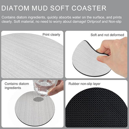 Gray Thin Lines Coasters Set of 4, Absorbent Coasters - Image 9