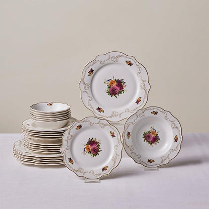 Karaca Forever Bone China Antique 24-Piece Dinner Set by Karaca