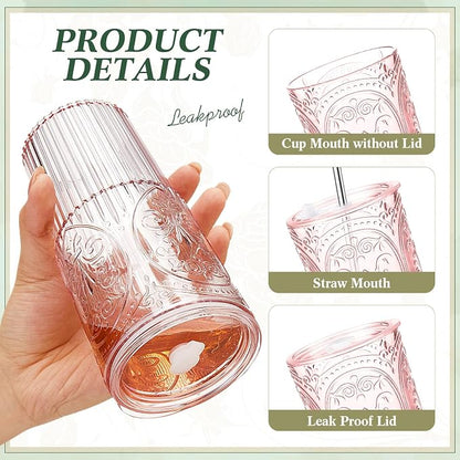 16 Set 20oz Vintage Plastic Tumbler - Image 3