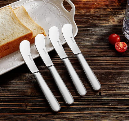 Premium Louise 4-Piece 6.7-Inch Stainless Steel Butter Knives | Butter Spreaders - Image 4