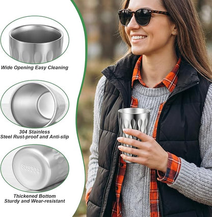 4Pcs Stainless Steel Double Wall Cups, 16 oz Insulated Tumbler - Image 5