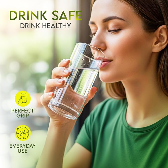 KICHLY Clear Plastic Highball Glasses, BPA Free Tall 16 Oz Tumblers, 8 Pack | - Image 7