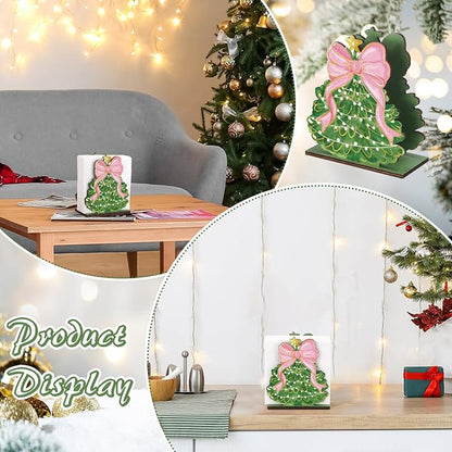 Christmas Tree Napkin Holder for Tables Pink Bow Christmas Tree Napkin Holder - Image 6