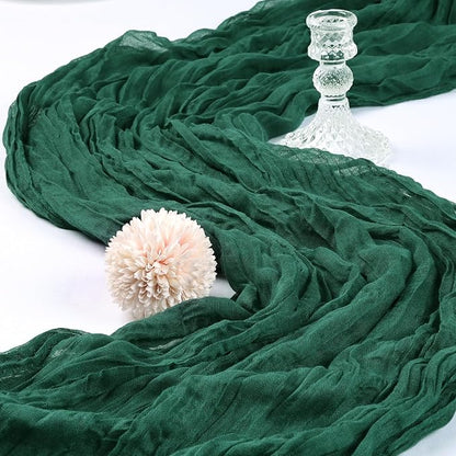 6 Pack 10Ft Emerald Green Cheesecloth Table Runner 23 x 120 Inch | Gauze Rustic - Image 3