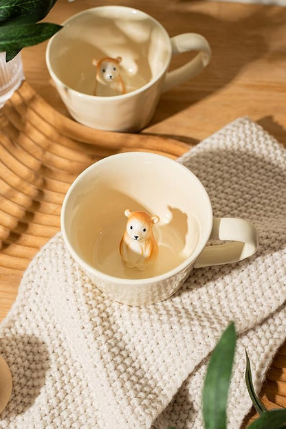 DIHOclub Bear Ceramic Cup Hidden 3D Animal Inside Mug, Cute Cartoon Handmade - Image 9