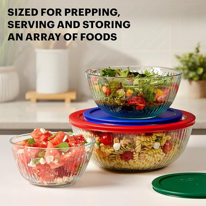 Pyrex Sculpted Glass Mixing Bowls Set - Image 4