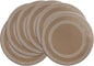 PIGCHCY Round Placemat Set of 6 Heat Resistant Vinyl Washable Kitchen 15 inch Placemats for Home Indoor Outdoor Party (6pcs, Champagne)