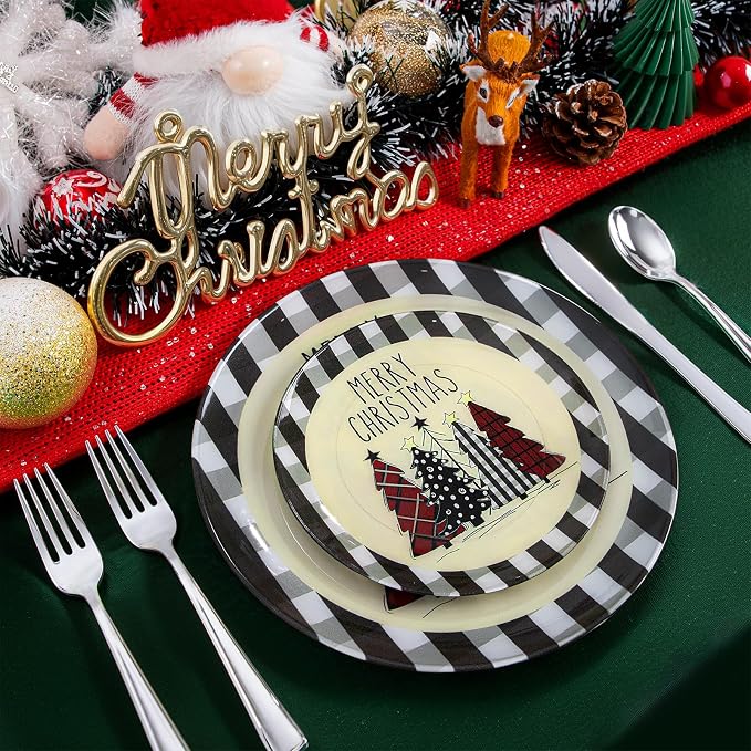 24Pack Christmas Plastic Plates - Image 6