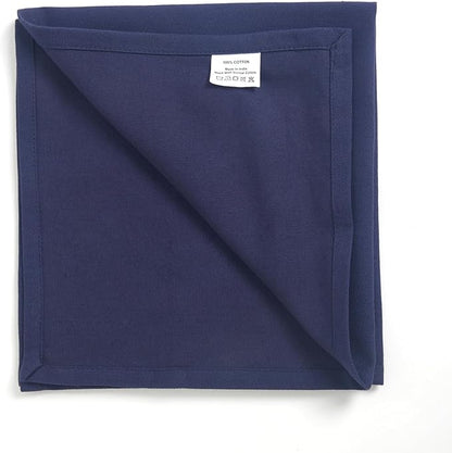 ACCENTHOME Accent Home 100% Cotton Napkins, Delicate Cloth Napkins for Dinners, Parties and Weddings，18 x 18 Inch Set of 12 - Navy