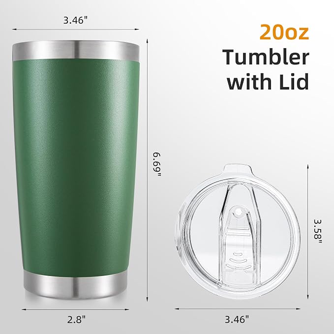 20oz Tumbler Bulk with Lid Stainless Steel Tumblers, 6 Pack | Leak Proof Lid - Image 5