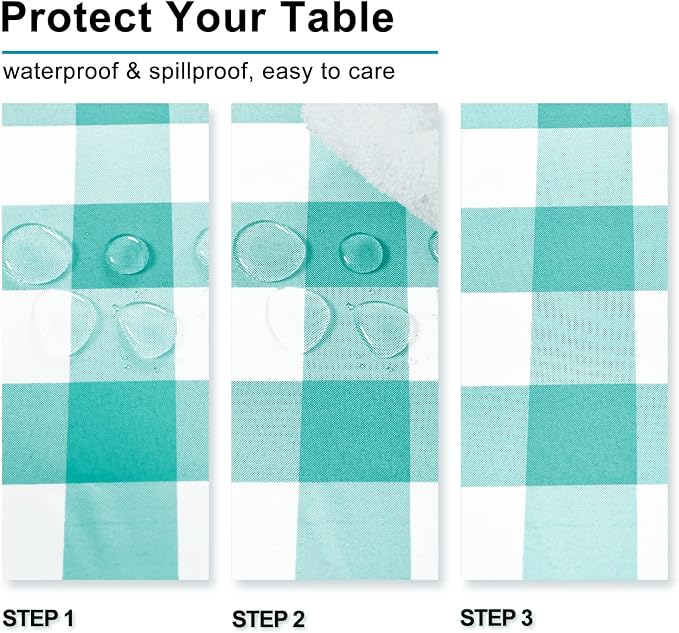 Checkered Tablecloth Square, 70 x 70 Inch - Image 2