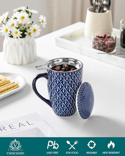 vancasso SELENE Porcelain Tea Mug, 18 oz Porcelain Tea Cup - Image 4