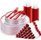 SUT 350 Pcs Red and Clear Plastic Dinnerware Set by SeeYouTomorrow