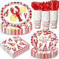 350 Pcs Crawfish Boil Party Decorations 12 in Disposable Oval Plates and by Pajean