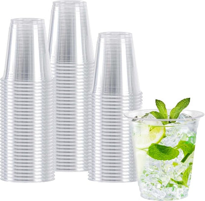 Clawsoff 12 oz Clear Plastic Cups 100 Count Disposable Cold Dringking Cups | by BuyNow