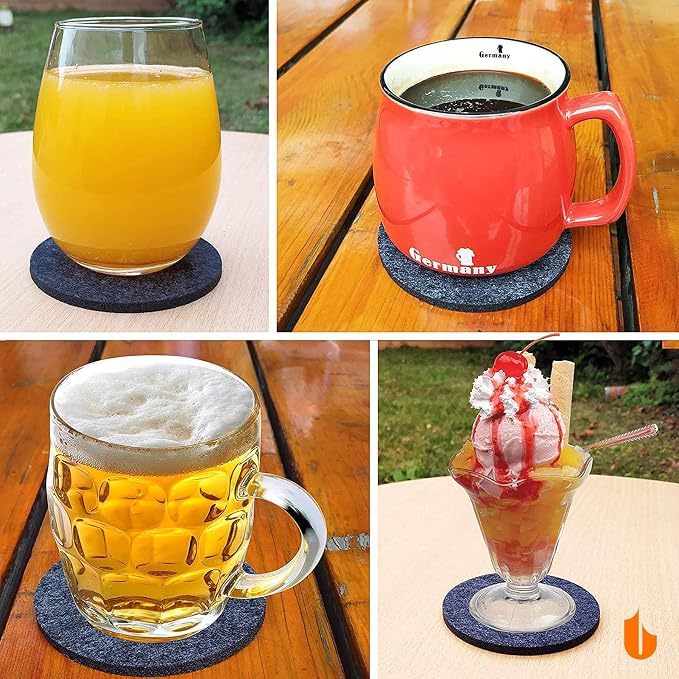 Urbanstrive 6 PCS Coasters, Eco-Friendly 100% Biodegradable Absorbent Felt - Image 5