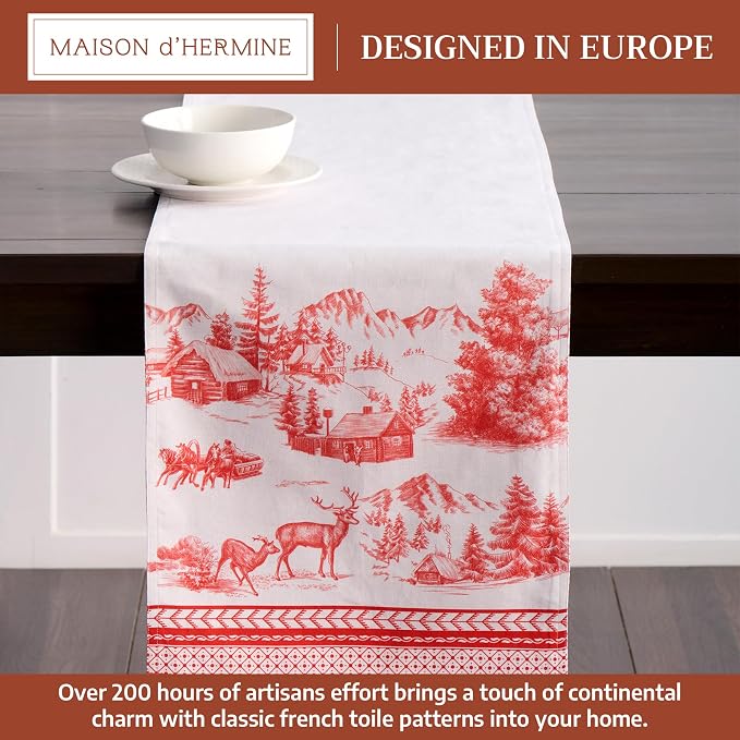 Maison d' Hermine Table Runner 100% Cotton 14.50" x 72" | Table Runners 72 - Image 2