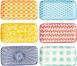 Ceramic Rectangle Salad Plates Set - 8.1" x 4.5" Rectangular Serving Platter - Serving Trays for Sushi Dinner Dessert Pasta Appetizer - Microwave Dishwasher Safe - Set of 6 - Assorted Colors