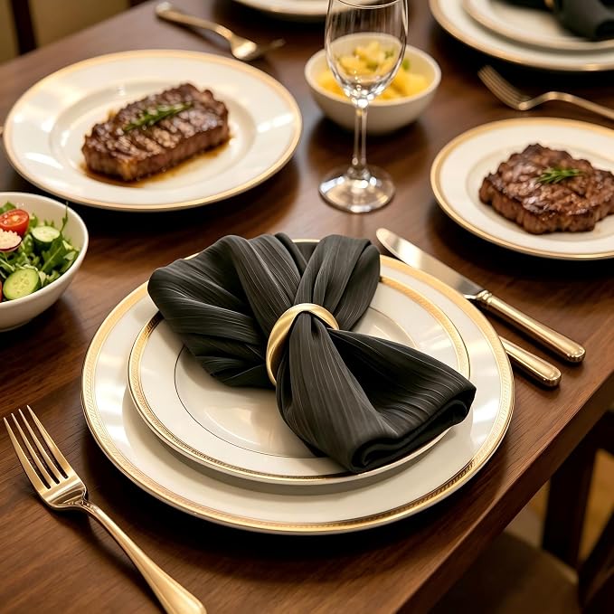 Gold Napkin Rings -12 PCS, Matte Metal Napkin Rings - Image 3