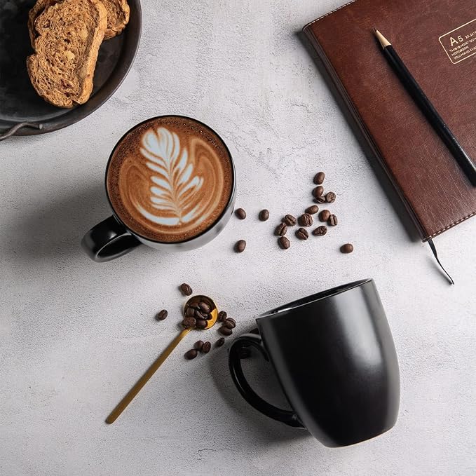 AmorArc 16 oz Coffee Mugs Set of 6, Large Ceramic Coffee Cups Set | Classic - Image 6