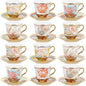 Teenyyou Set of 12 Tea Cups and Saucers Tea Party Decorations Floral Porcelain by Teenyyou