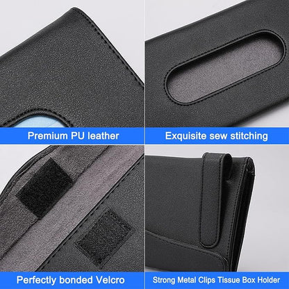 4Pack Car Tissue Holder, Sun Visor Napkin Holder, Premium PU Leather, Car Mask - Image 5