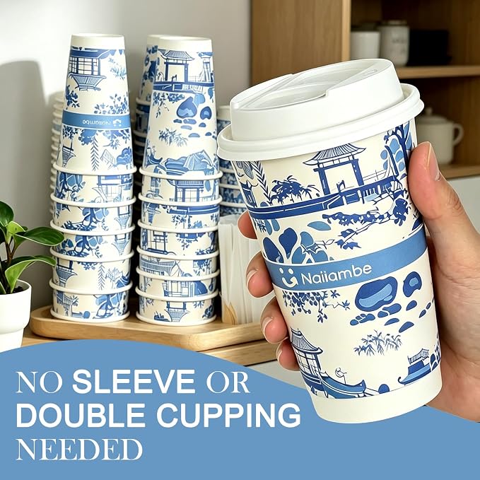 Disposable paper coffee cups | Hot & Cold Beverage, Thickened Leak-Proof - Image 4