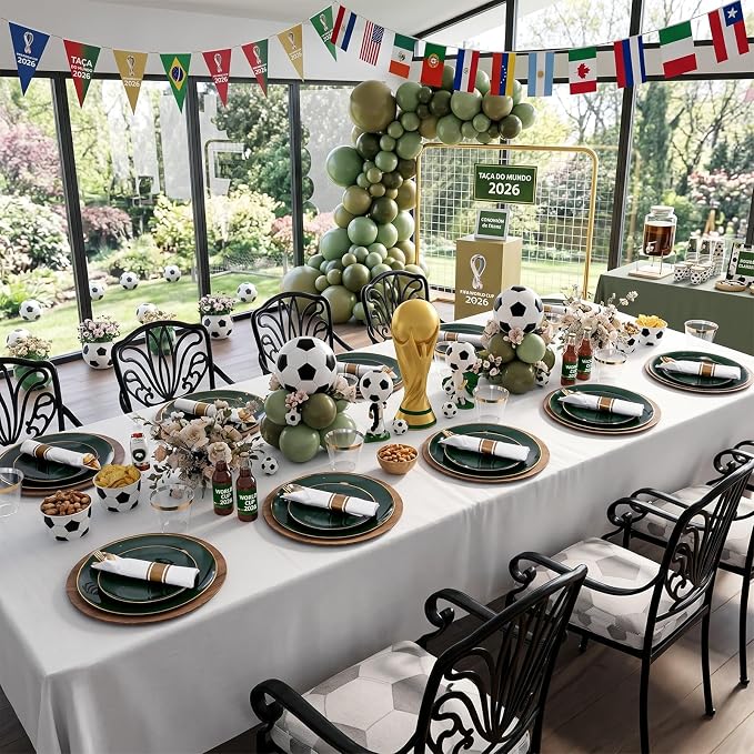 KIRE 350PCS Green and Gold Plates - Image 6