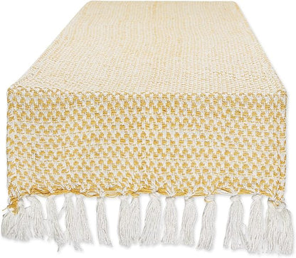 DII Woven Basics Collection 100% Cotton Knit Table Runner, Honey Gold by DII