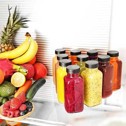 Glxgow 8 Pack 16 OZ Glass Juice Bottles - Image 5